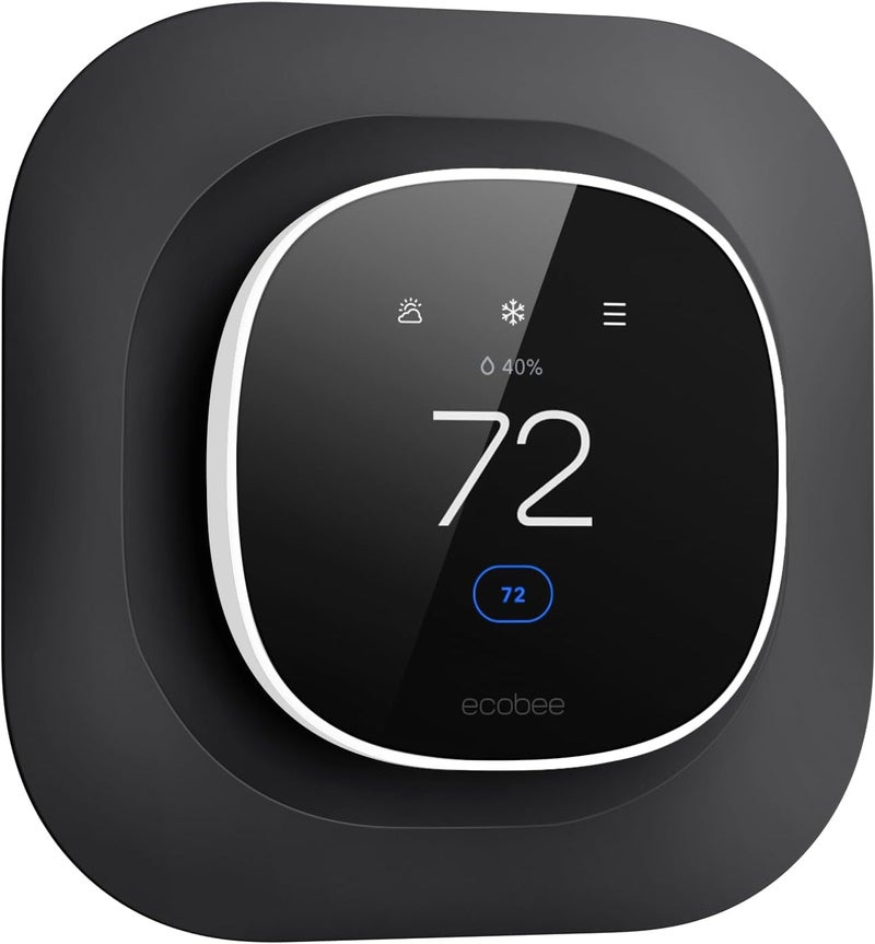 CaseBot Wall Plate for New 2025 ecobee Smart Thermostat Essential Thermostat, Practical and Stylish Trim Plate Bracket Cover Mount Holder, Black - Image 1